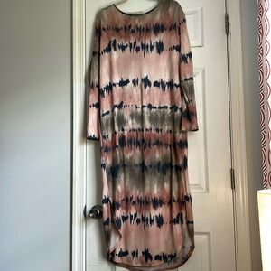 Midi terry bohemian dress with pockets